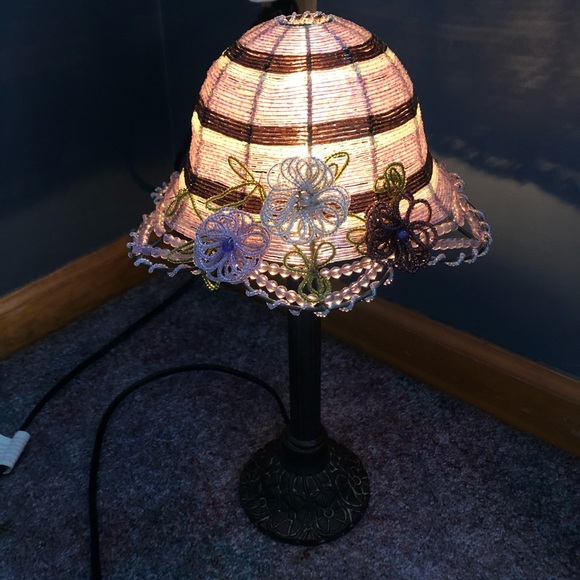 Other - Vintage Beaded Hat Side Lamp
